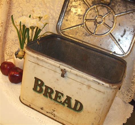 metal bread box vintage window|Amazon.com: Vintage Metal Bread Box.